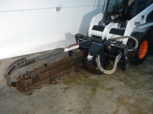 Trenching Depth: 48 inch Trenching Width: 7.5 inch Carbide tipped teeth for faster more aggressive digging. Weight: 955 lbs