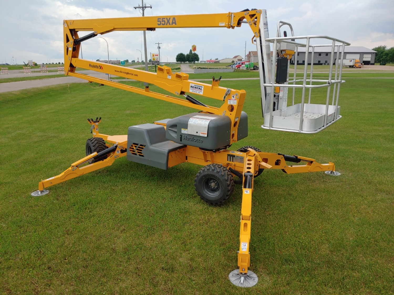 55 Self Propelled Haulotte 55xa Gaselectric Boom Lift Henning Rental